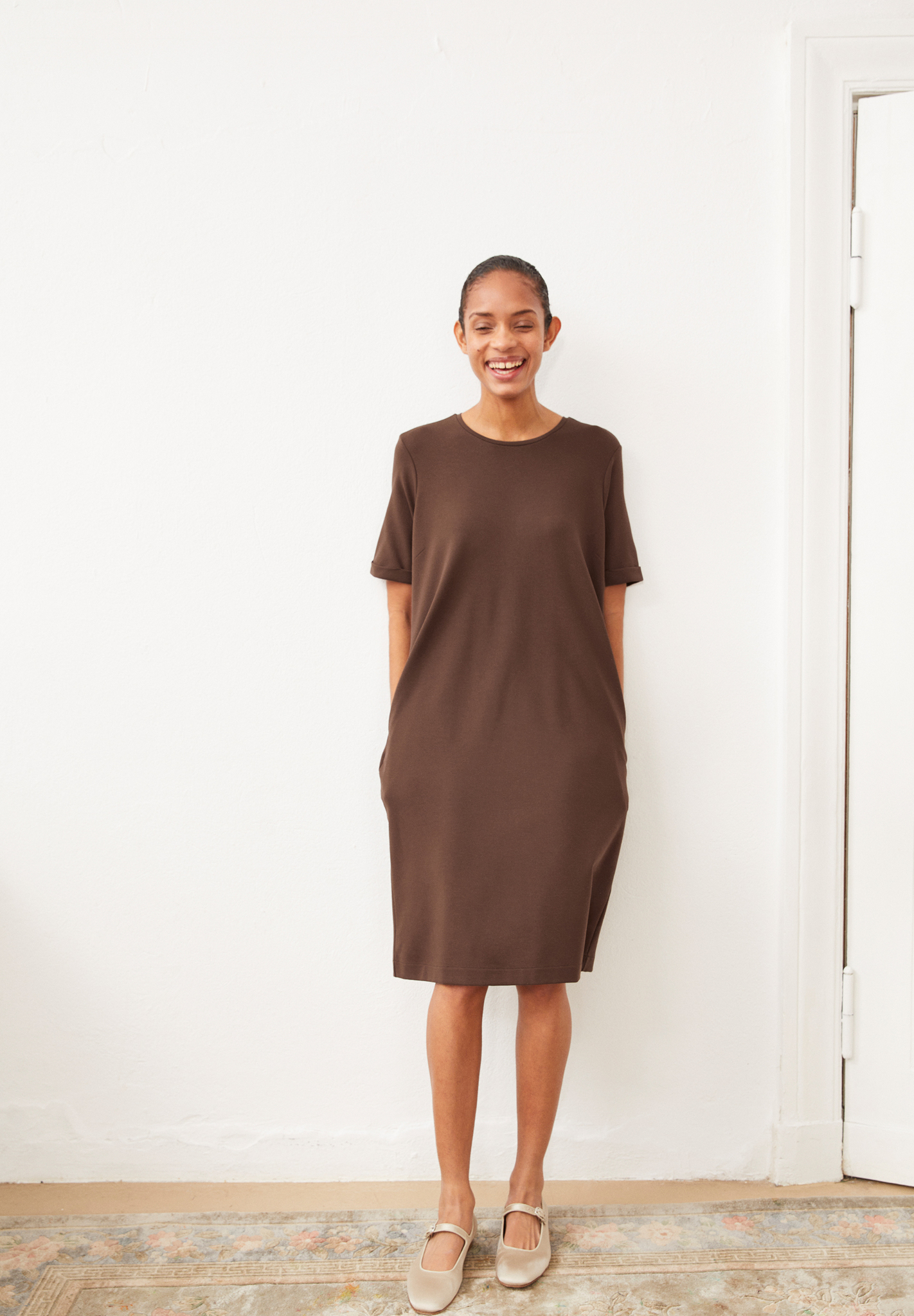 Armedangels MAAILANA Jerseykleid Regular Fit aus LENZING™ ECOVERO™ Mix in warm slate