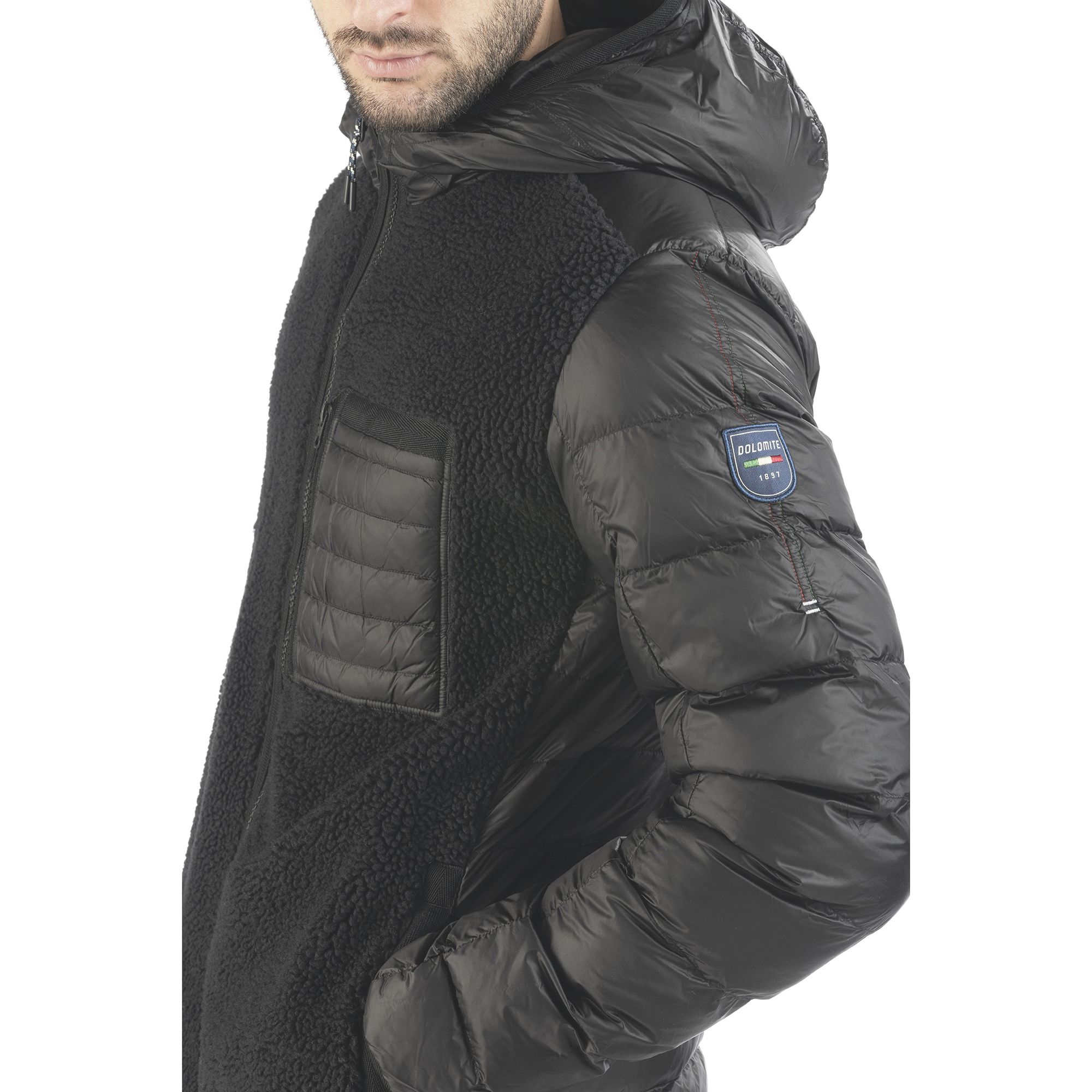 DOLOMITE Expedition Polar Jacke mit Kapuze für Herren in schwarz 