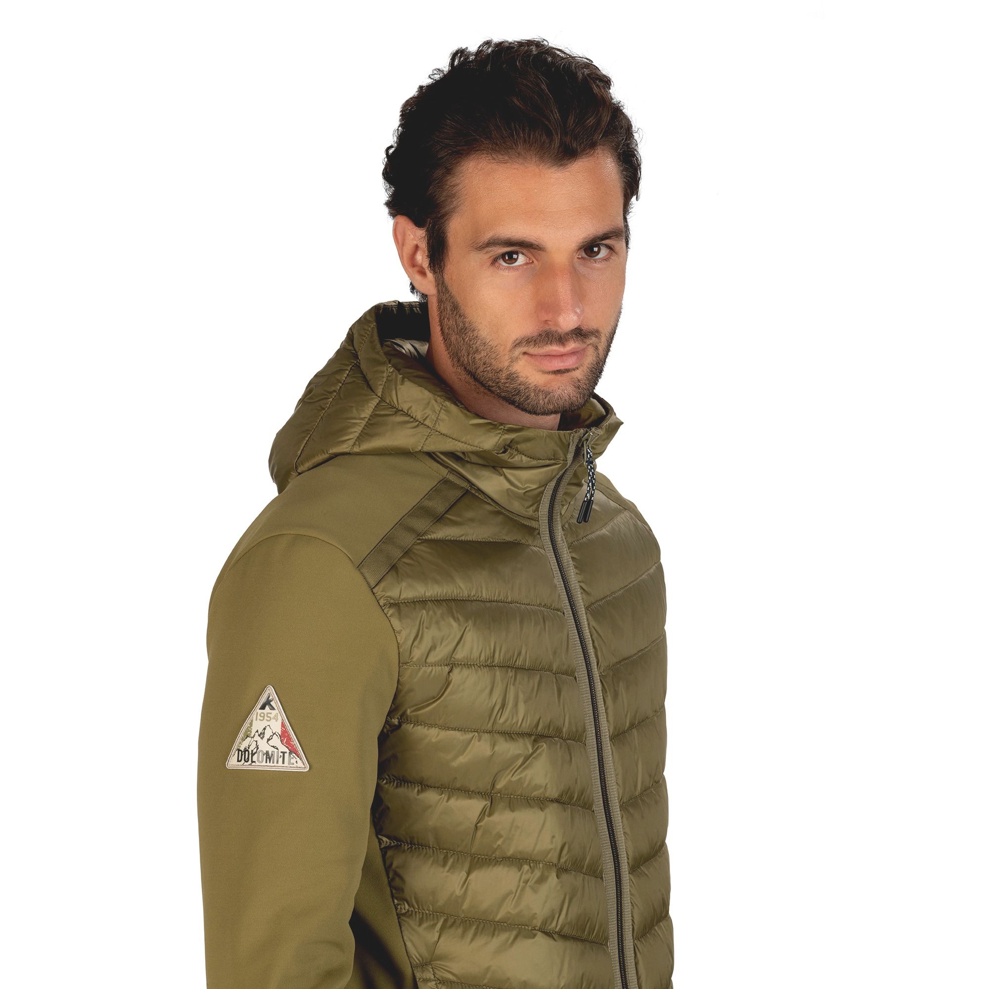 DOLOMITE Expedition Hybrid Jacke mit Kapuze für Herren in Khaki 