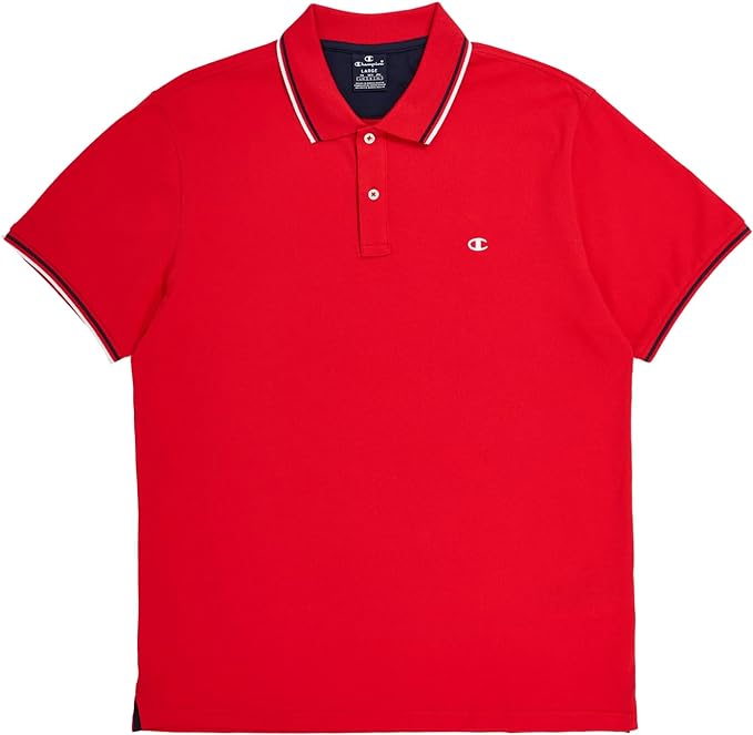 Champion Legacy Poloshirt aus Baumwoll-Piqué mit C-Logo in rot 